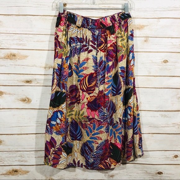 Westport elastic back printed tie front skirt Size L - Picture 3 of 7